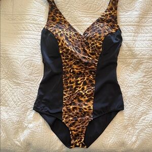 Wild Elegance Leopard Print One Piece Swimsuit by Solar
